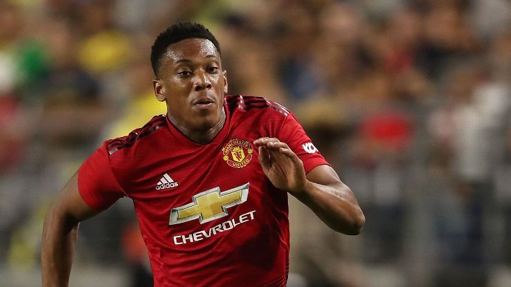 Manchester United's Anthony Martial during a friendly against Club America.