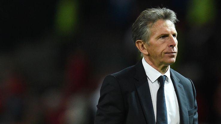 Leicester City manager Claude Puel after a Premier League game against Manchester United.