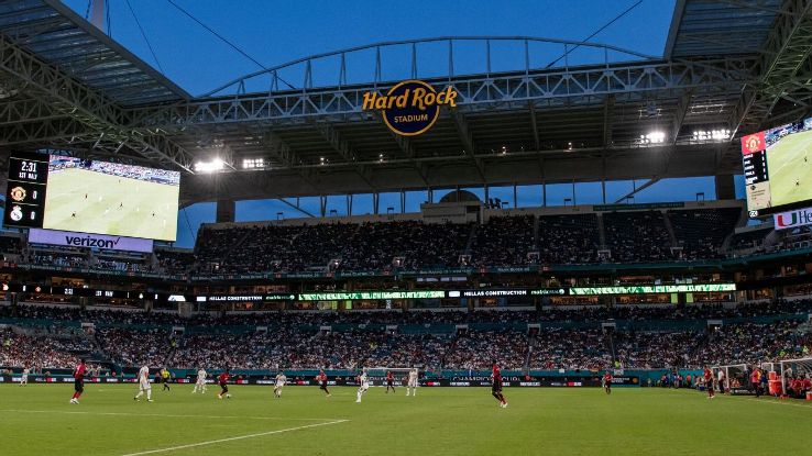 Real Madrid faced Manchester United at Hard Rock Stadium in July.