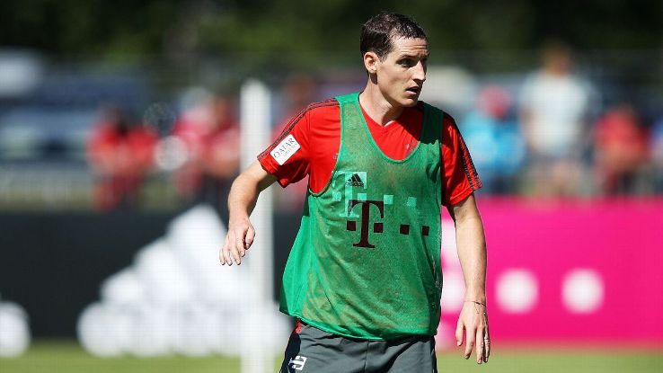 Bayern Munich's Sebastian Rudy during a training session.