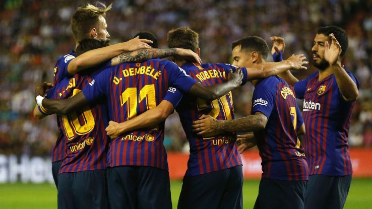 Barcelona overcame the poor pitch conditions in Valladolid to make it two out of two in La Liga.