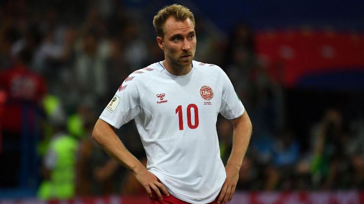 Denmark's Christian Eriksen during the World Cup game against Croatia.