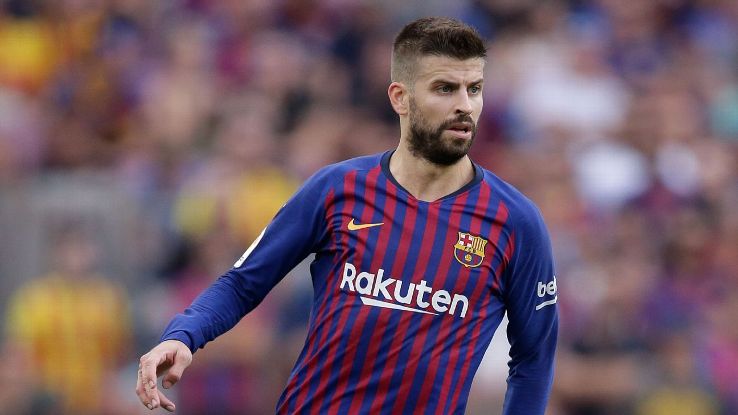 Gerard Pique in action for Barcelona