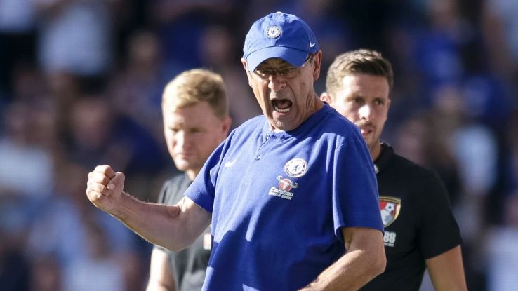 Chelsea's 2-0 win over Bournemouth made it four wins in four for new manager Maurizio Sarri.