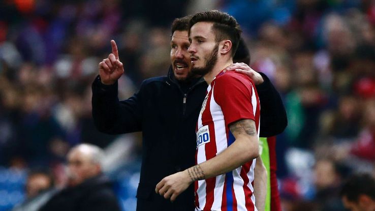 Simeone, left, has nothing but praise for Saul and has relied on him at times to fit whatever Atletico need.