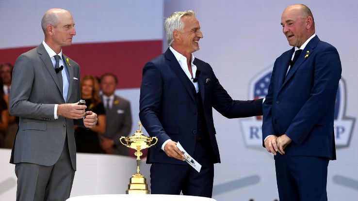 David Ginola engaged in some transatlantic diplomacy between the United States and Europe's Ryder Cup captains