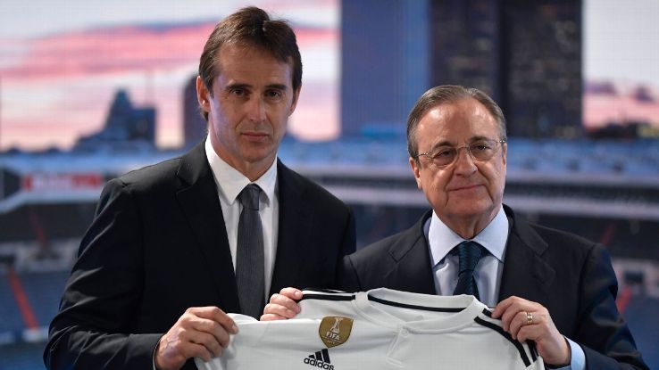Lopetegui also failed to calculate the mood of Real's president Perez, right, and his willingness to quickly change course if all was not well at the storied club.