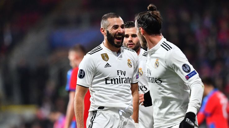 Karim Benzema had two goals in Real Madrid's rout of Viktoria Plzen on Wednesday night. 