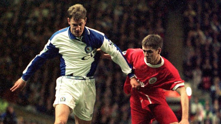 Henchoz, left, saw Gerrard's debut up close as a Blackburn defender. He later joined Liverpool and spent six seasons as Gerrard's teammate.