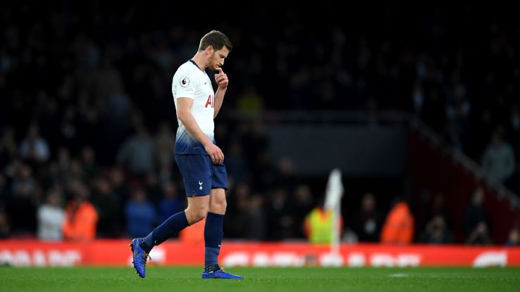 Vertonghen was surprisingly poor against Arsenal, culpable in several goals and capping the day with a sending-off.