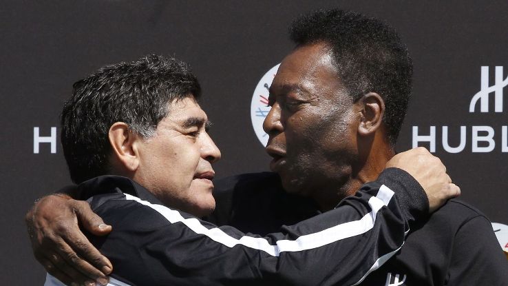 Pele has said Diego Maradona is a 'much, much better' player than Lionel Messi