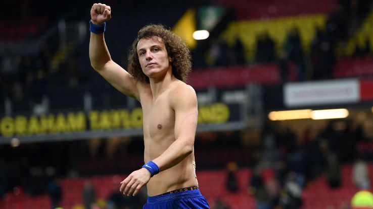 Chelsea defender David Luiz salutes the crowd following the victory over Watford on Boxing Day