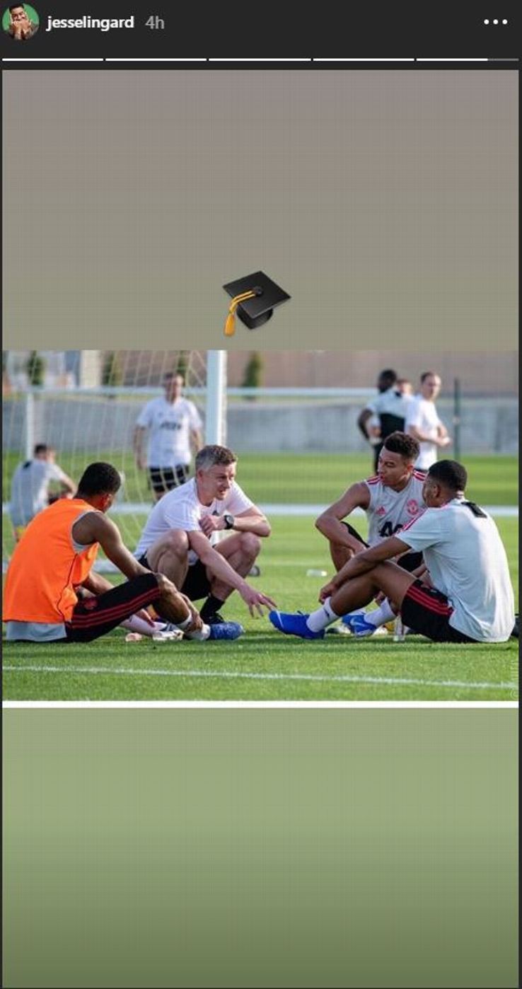 Jesse Lingard posted on his Instagram story about working under Ole Gunnar Solskjaer
