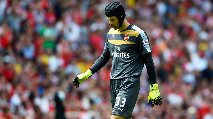 Petr Cech's Arsenal debut was one to forget.