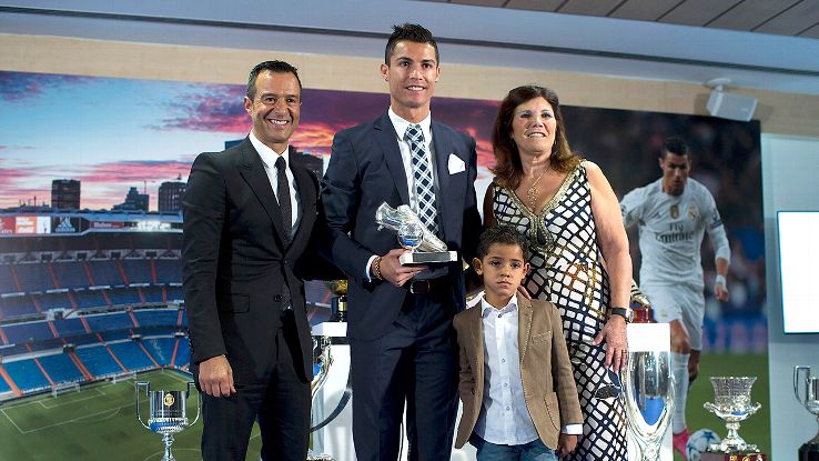 Agent Jorge Mendes, left, and mother Maria Dolores dos Santos, right, are featured prominently in 