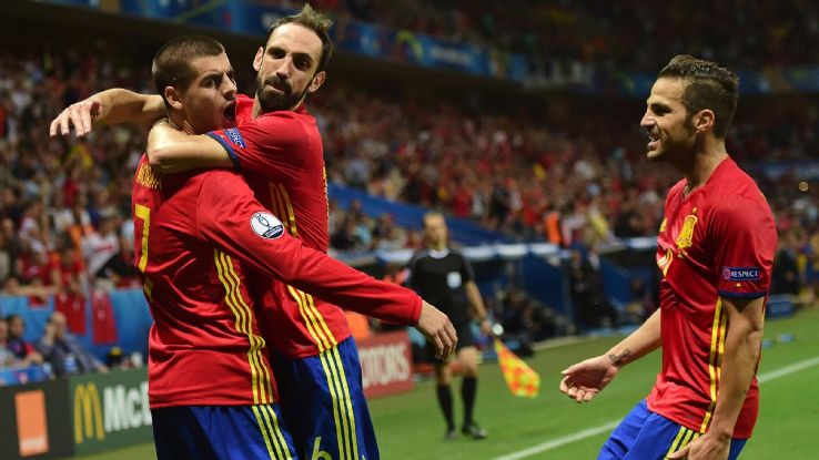 Alvaro Morata scored twice as Spain saw off Turkey.
