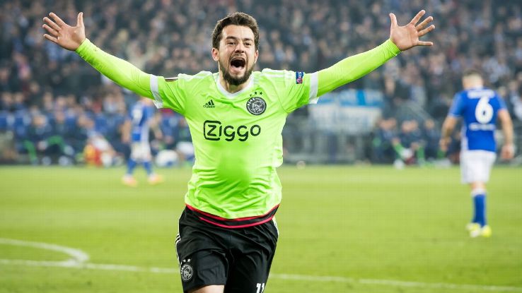 Amin Younes celebrates his goal in the 120th minute on Thursday.