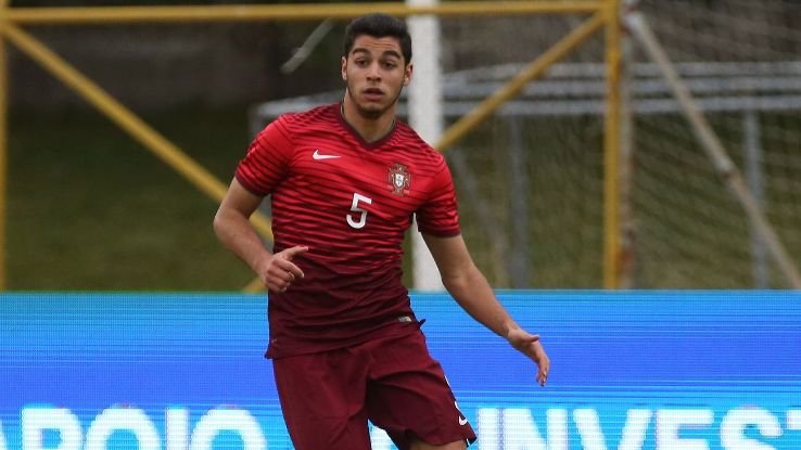 Rafa Soares in action for Portugal under-21s.