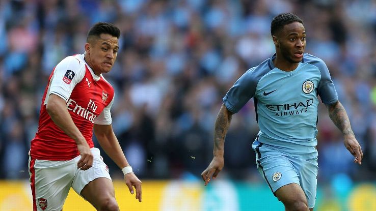 ผลการค้นหารูปภาพสำหรับ raheem sterling arsenal 2017