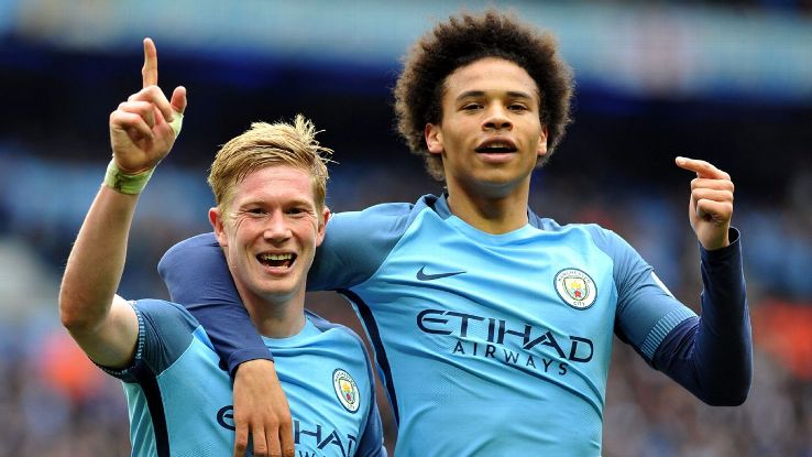 Kevin De Bruyne and Leroy Sane Kevin De Bruyne and Leroy Sane