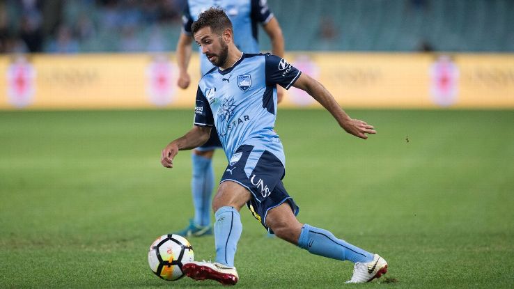Michael Zullo dribbles the ball during Sydney FC's 4-0 win against Wellington Phoenix. Michael Zullo dribbles the ball during Sydney FC's 4-0 win against Wellington Phoenix.