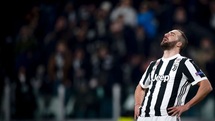 Gonzalo Higuain reacts after missing a penalty against Tottenham. Gonzalo Higuain reacts after missing a penalty against Tottenham.