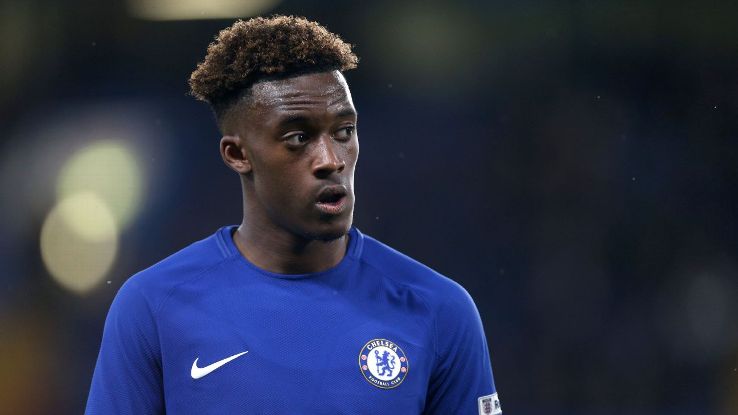 Callum Hudson-Odoi during Chelsea's FA Youth Cup final first leg match against Arsenal.
