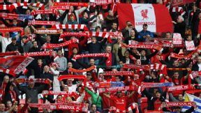 Liverpool fans Wembley fans scarves