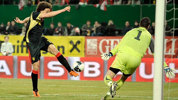 Alex Witsel smashes home his second to secure the points for Belgium in Austria.