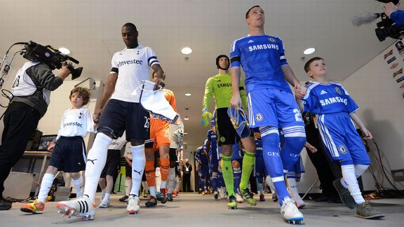 Ledley King and John Terry lead their teams out of the tunnel at Wembley