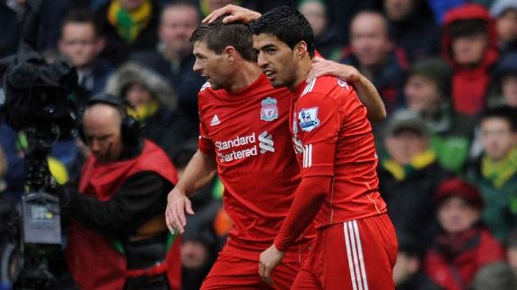 Luis Suarez and Steven Gerrard