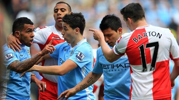 Carlos Tevez and Joey Barton