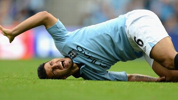 Sergio Aguero injury Man City v Southampton