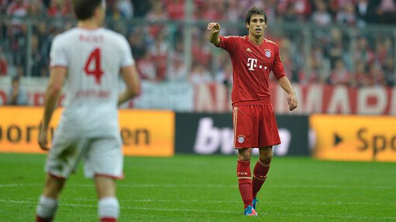 Javi Martinez, the Bundelsiga's most expensive player, makes his debut for Bayern Munich.