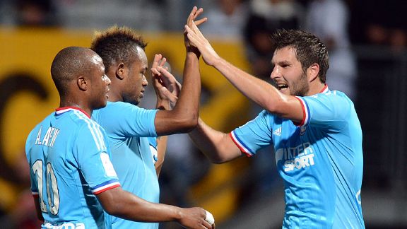 Marseille celebrate victory over Nancy
