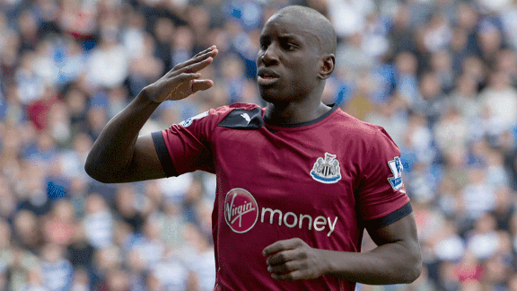 Demba Ba celebrates