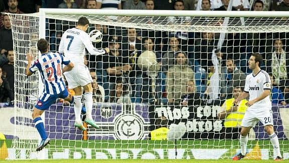 Cristiano Ronaldo heads home his second