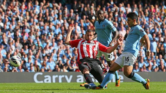 Sergio Aguero scores 