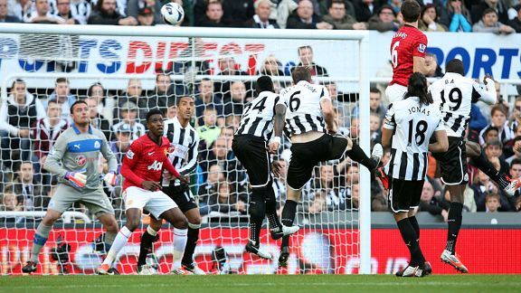 Jonny Evans heads home to open the scoring