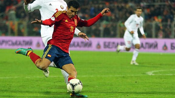 Hat-trick hero Pedro Mendes prepares himself for another shot at goal