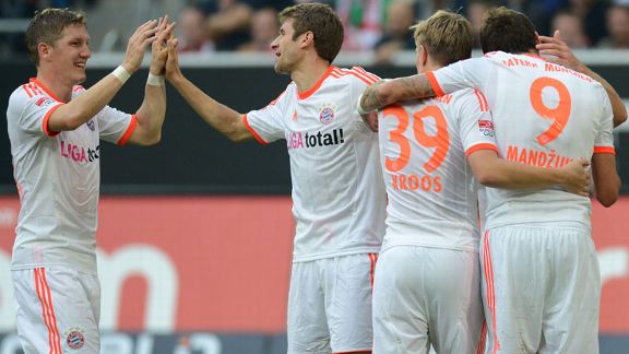 Bayern Munich surged to a 2-0 lead in the first half against Dusseldorf