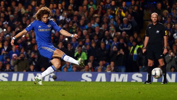 David Luiz pulls Chelsea level from the penalty spot