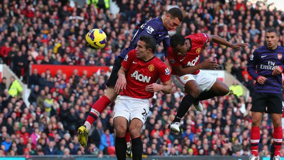 Patrice Evra header against Arsenal