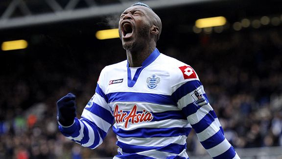 Djibril Cisse celebrates his equaliser