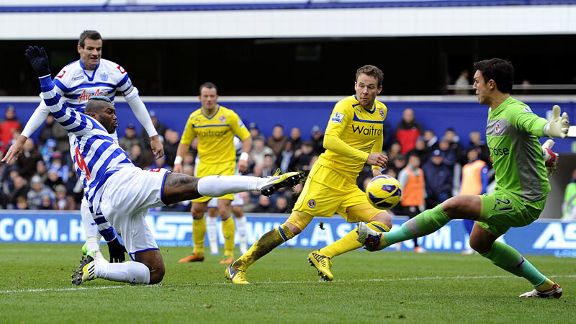 Djibril Cisse pokes past Alex McCarthy to bring QPR level against Reading
