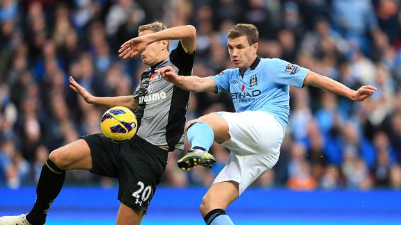 Edin Dzeko scored Man City's late winner against Spurs