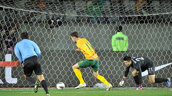 Robert Cornthwaite can't miss to give Australia a 2-1 win over South Korea