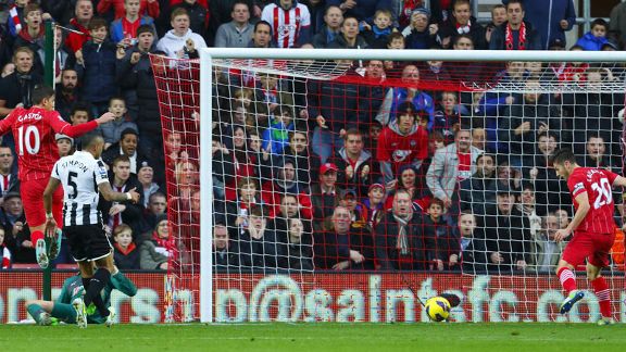 Adam Lallana's goal gave Southampton the lead in their Premier League win against Newcastle