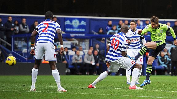 Brett Holman fires Aston Villa into the lead at QPR 