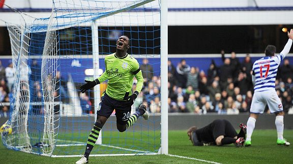 Christian Benteke shows his frustration after seeing a goal ruled out for offside